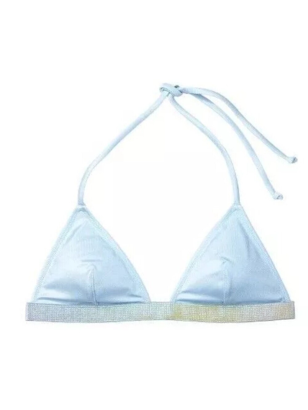 Victoria's Secret Shine Strap Triangle Bikini Swim Top Purity Blue Sz.M 11200594